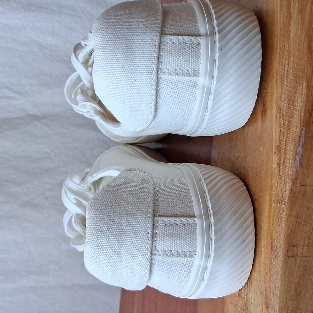 Quince Eco Cotton Canvas White Sneakers Size 6.5 Raw Natural Rubber - Picture 3 of 11